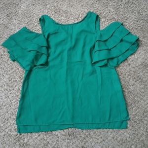 Sweet Pea By Stacy Frati Ruffle Sleeve Blouse S